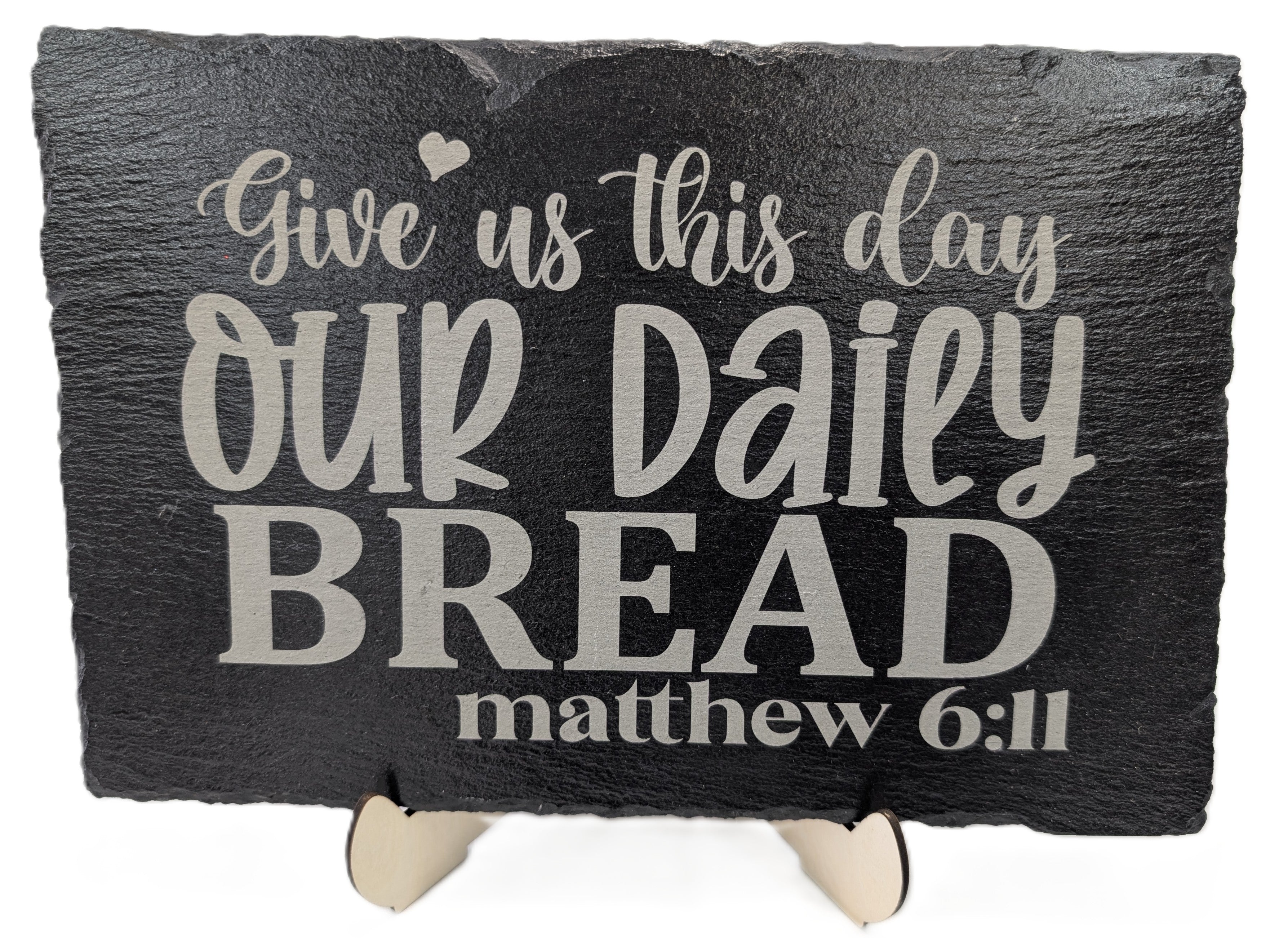 Give Us This Day Our Daily Bread Laser Engraved Slate Trivet