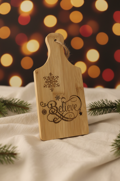 Believe Small Bamboo Cutting Board