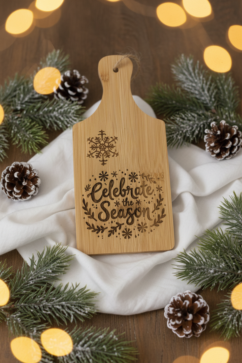 Celebrate The Season Small Bamboo Cutting Board