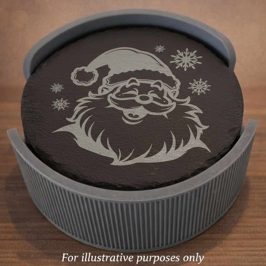 Christmas Coasters - Santa in Holder