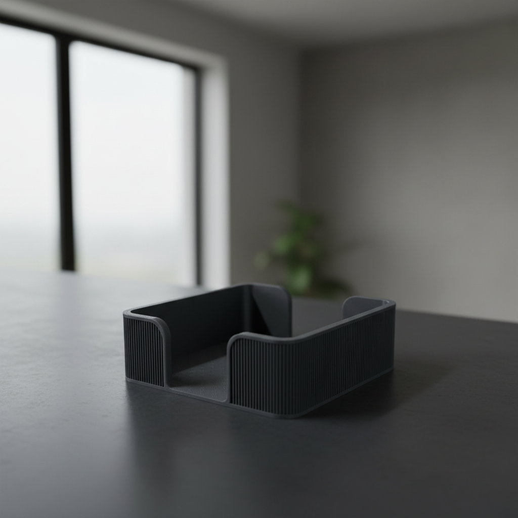Dark Charcoal Square Coaster Holder Enhanced Background