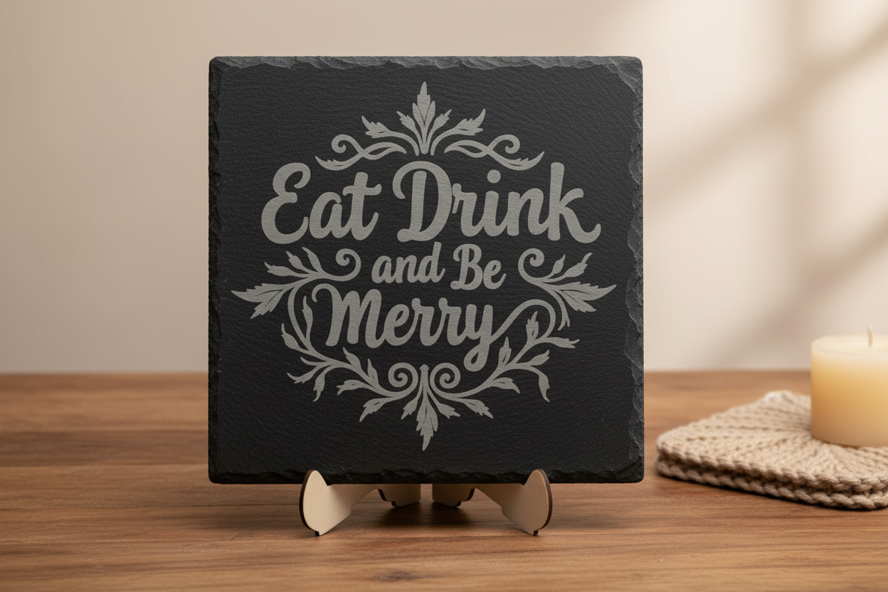 Eat Drink and Be Merry Slate Trivet