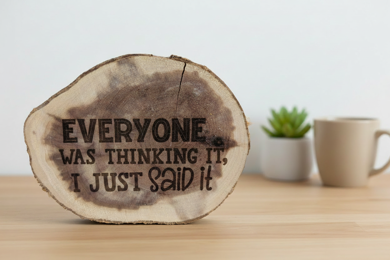 Everyone Was Thinking It, I Just Said It - Cedar Desk Sign