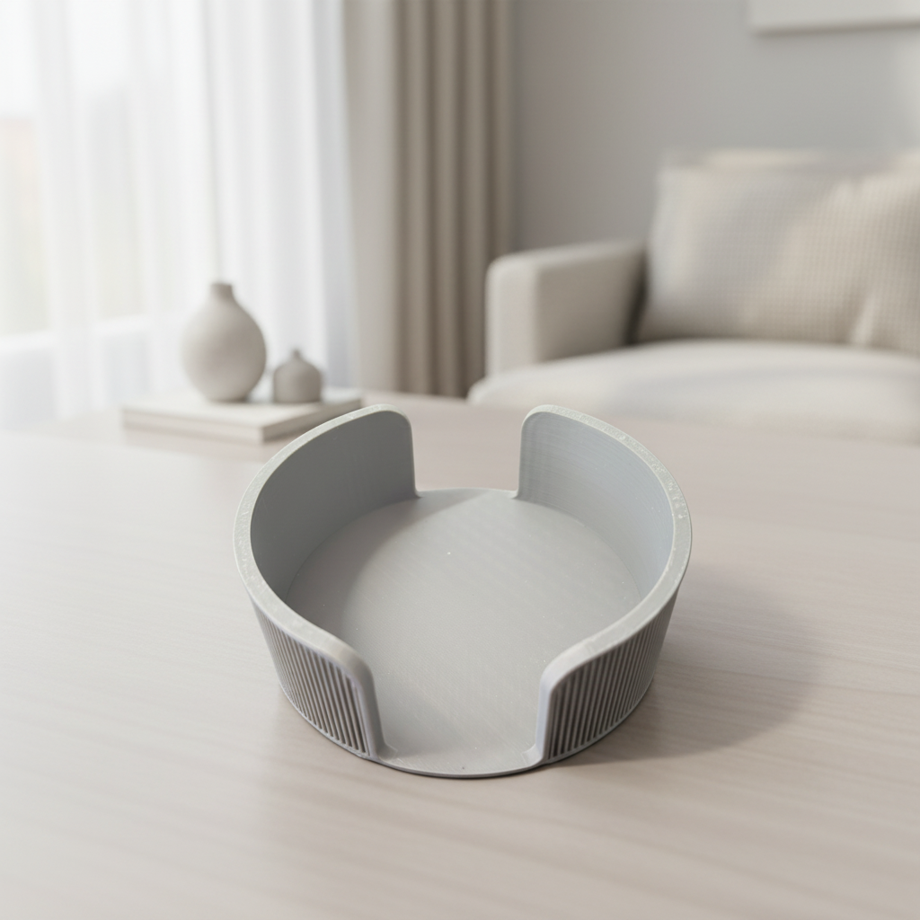 Gray Round Coaster Holder Enhanced Background