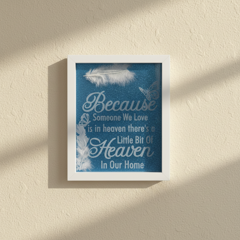 Heaven Shadow Box Blue on Wall