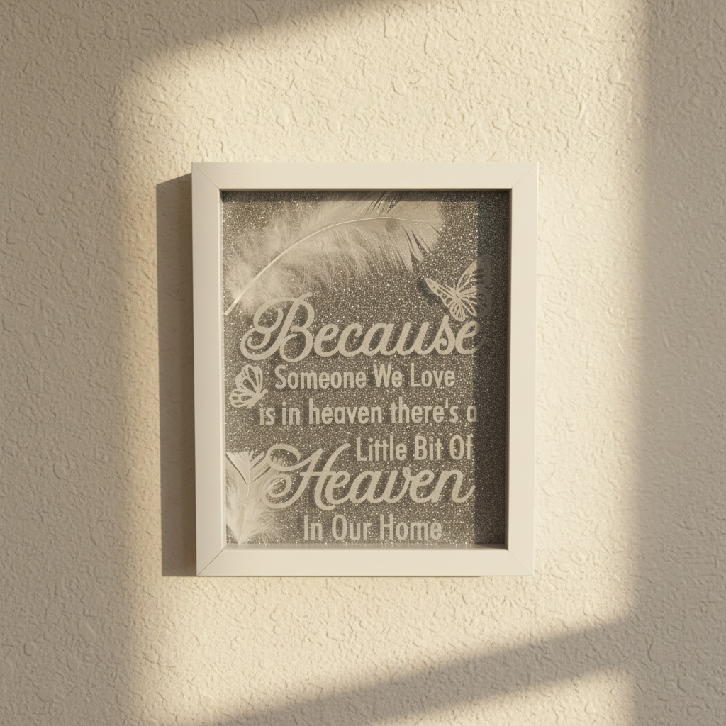 Heaven Shadow Box Silver on Wall