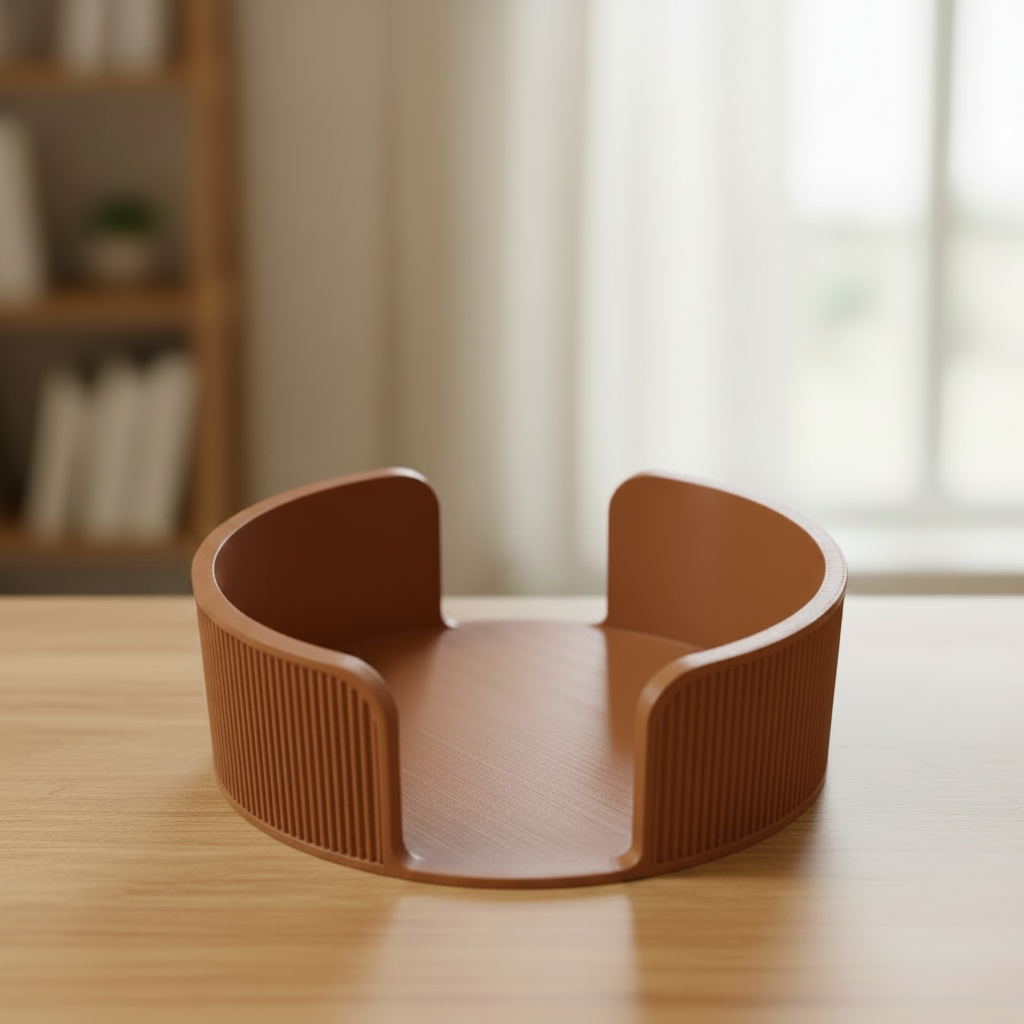 Medium Brown Round Coaster Holder