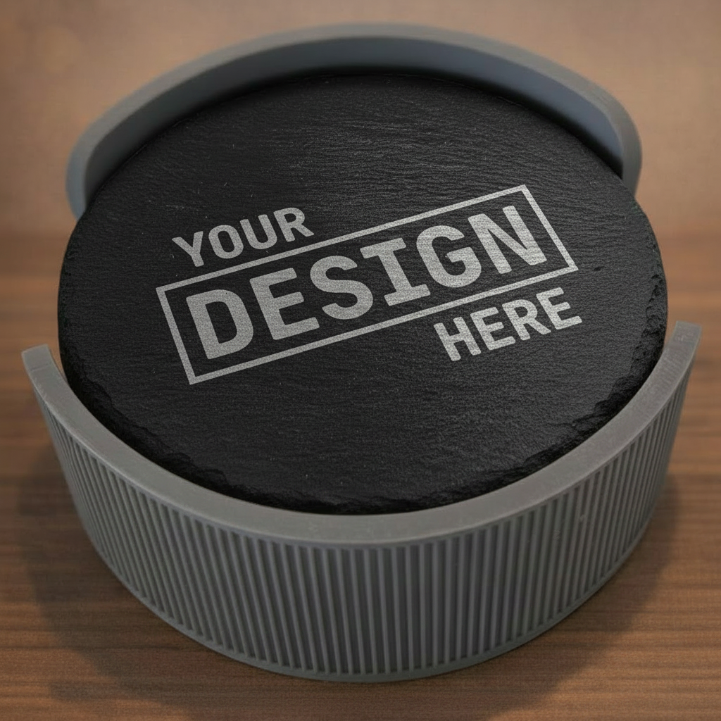 Round Coaster Set with Your Design Here
