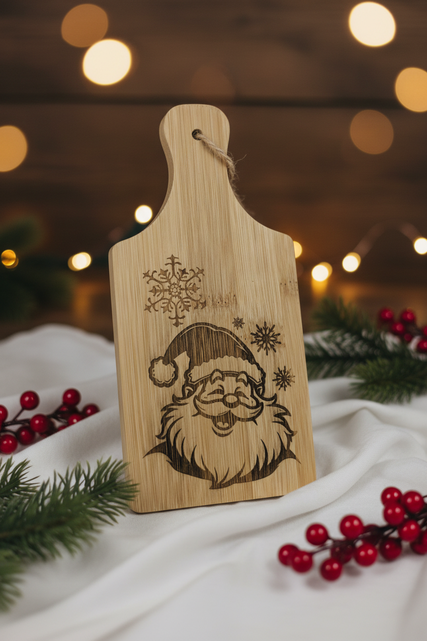 Santa Small Bamboo Cutting Board