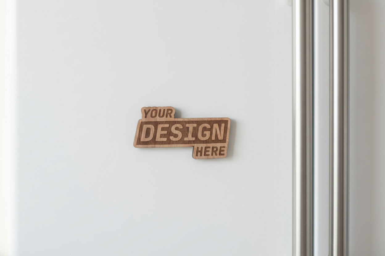 Zoomed Cedar Magnet with Fridge Handle